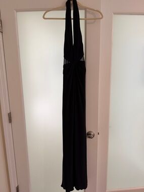 Tadashi Shoji Black Backless Halter Evening Gown